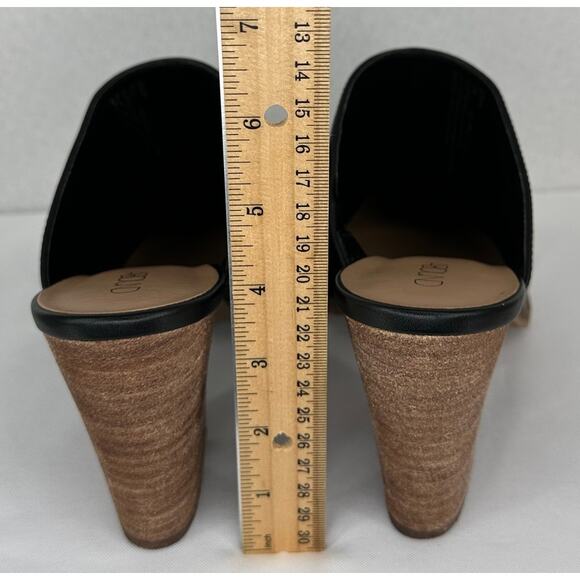 Abound Maya Black Block Heel Pointed Toe Mule Slip On Faux Leather 9M - Picture 5 of 7